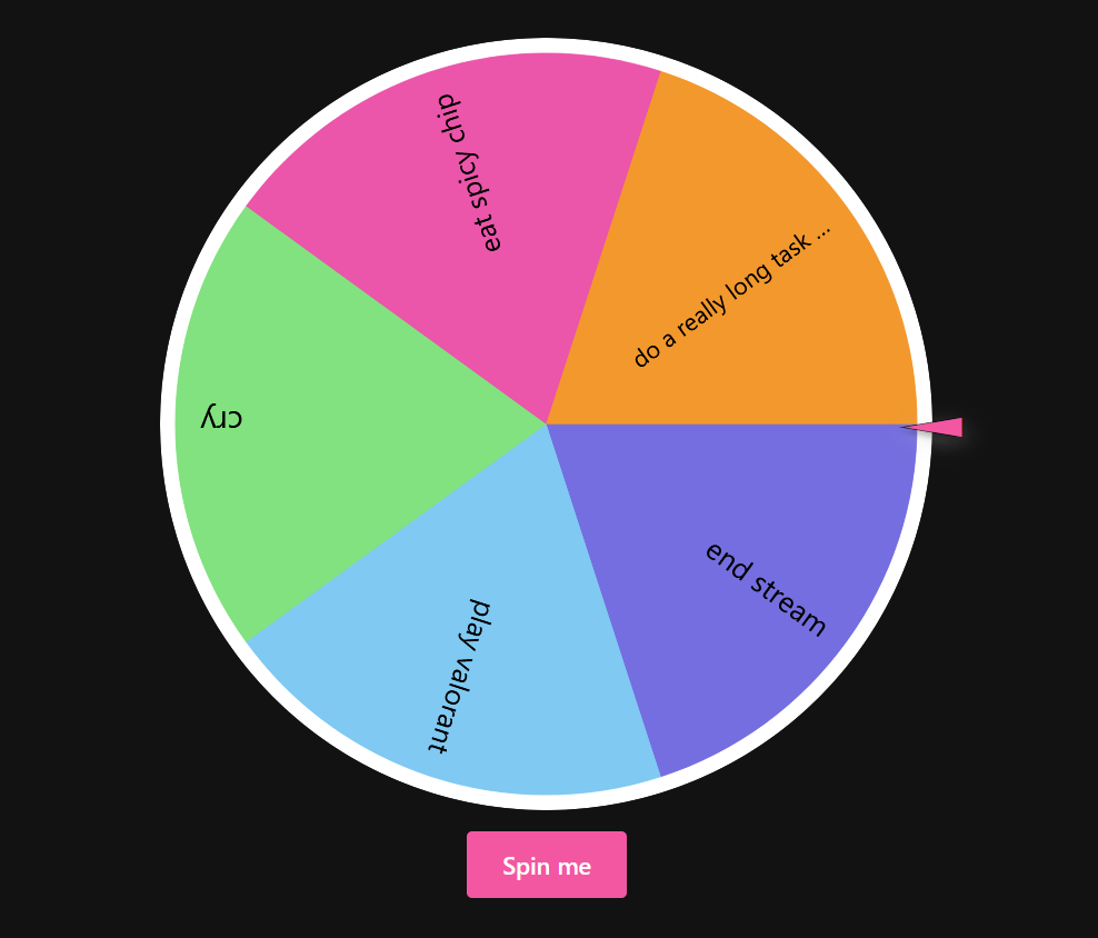 Spin the Wheel project preview